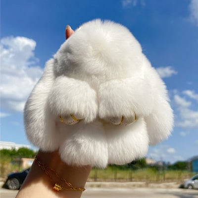 Käsintehty Bunny PomPom -avaimenperä