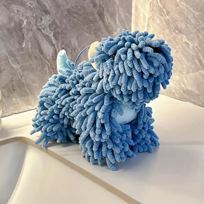 Koiranmuotoinen chenille-mikrokuitupyyhe