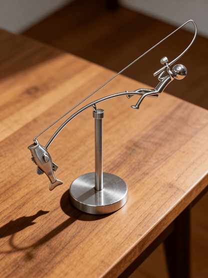 🎣 Tasapainotteleva kalastaja -veistos