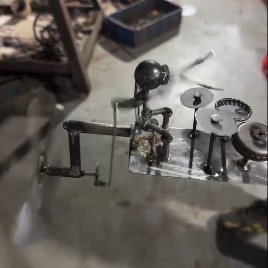 🥁 Käsintehty metallinen rockbändi-tuuliviiri