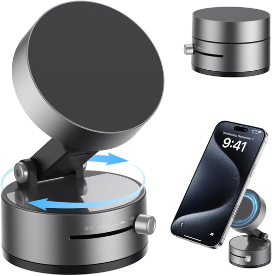 Magneettinen 360° taitettava puhelinteline imukupilla