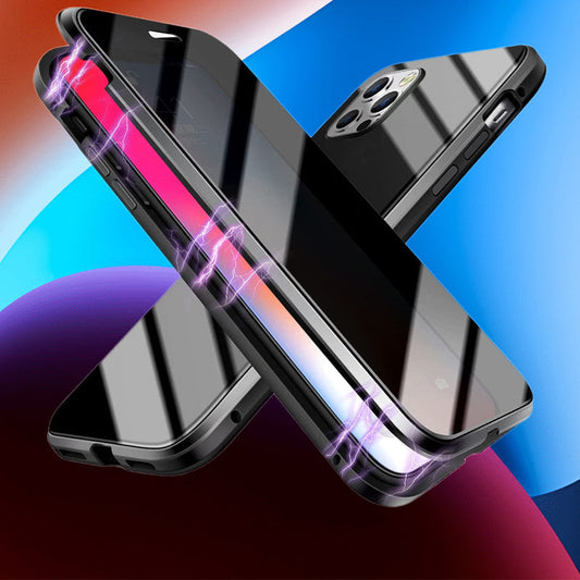 Kaksipuolinen iPhone-magneettikotelo – karkaistua lasia, täysi suoja