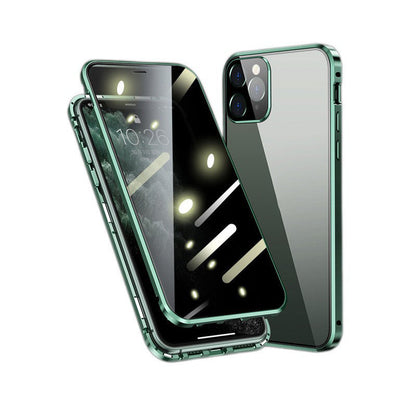 Kaksipuolinen iPhone-magneettikotelo – karkaistua lasia, täysi suoja